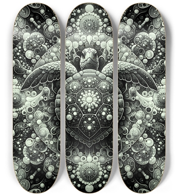 B&W Fractal Sea Turtle #11