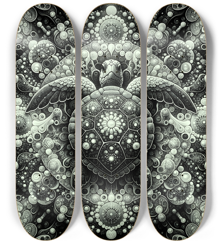 B&W Fractal Sea Turtle #11