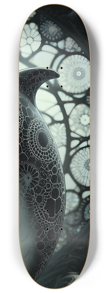 B&W Stained-Glass Fractal Dolphin #2 #3