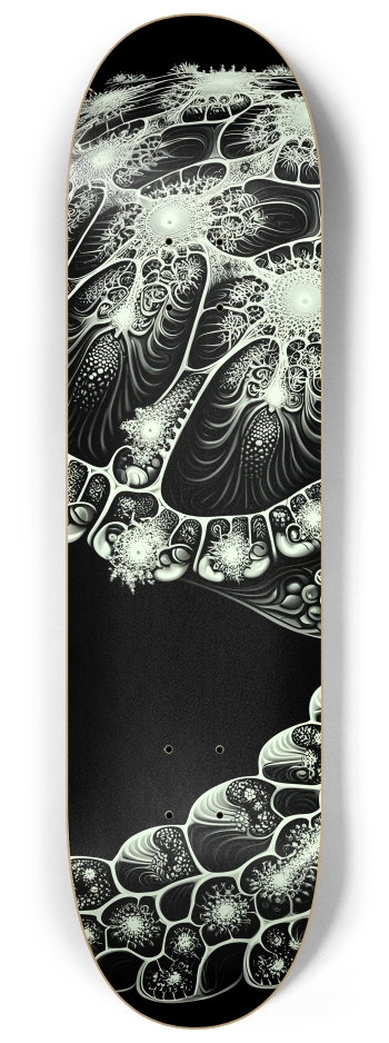 B&W Fractal Sea Turtle #1 #1 8-1/4 Skateboard Deck