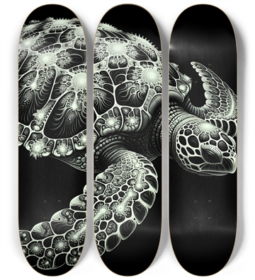B&W Fractal Sea Turtle #1