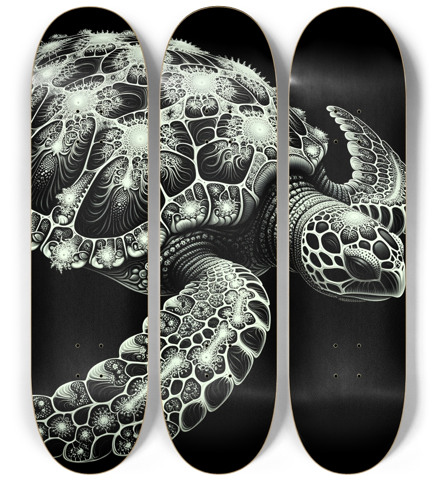 B&W Fractal Sea Turtle #1