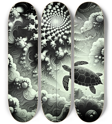 B&W Fractal Sea Turtle #12