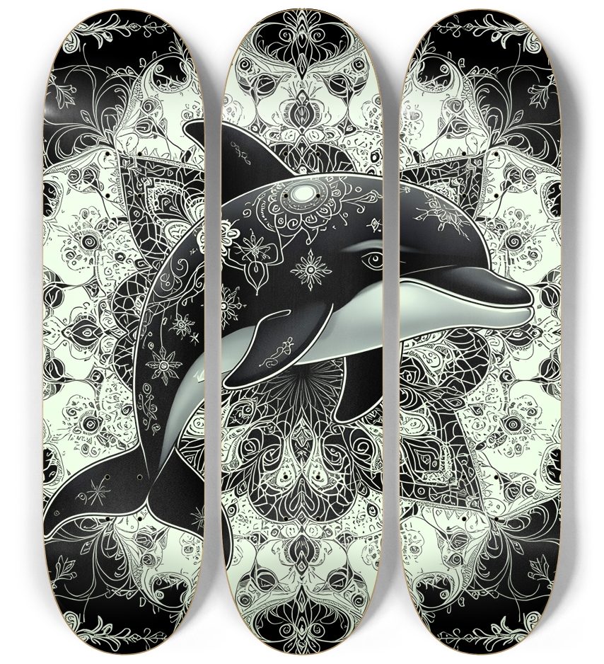 Fractal Dolphin #21 3 Deck Wall Series