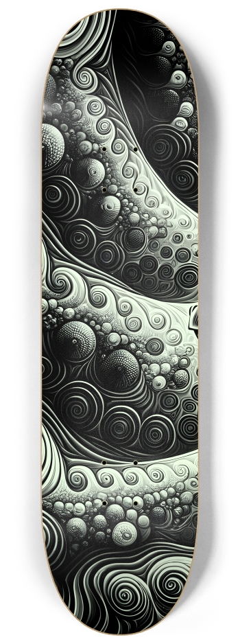B&W Fractal Sea Turtle #5 #1 8-1/4 Skateboard Deck