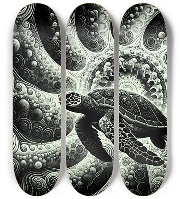 B&W Fractal Sea Turtle #5