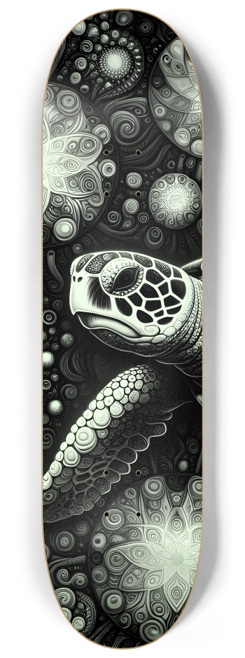 B&W Fractal Sea Turtle #9 #1 8-1/4 Skateboard Deck