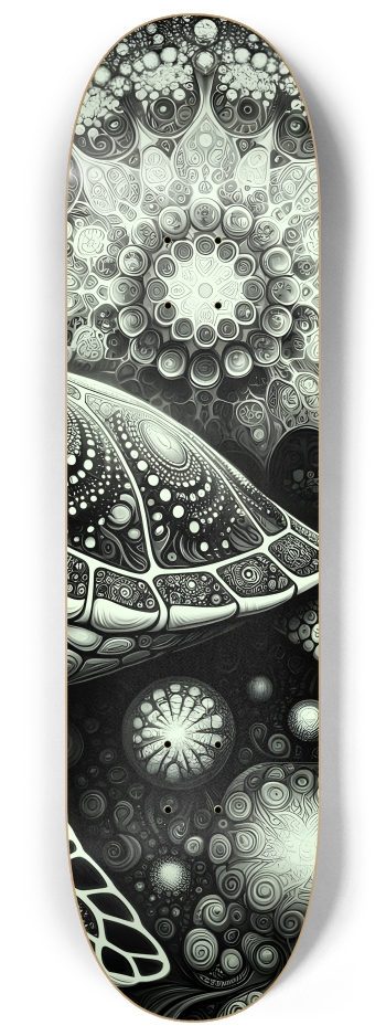 B&W Fractal Sea Turtle #9 #3 8-1/4 Skateboard Deck