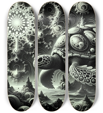 B&W Fractal Sea Turtle #4