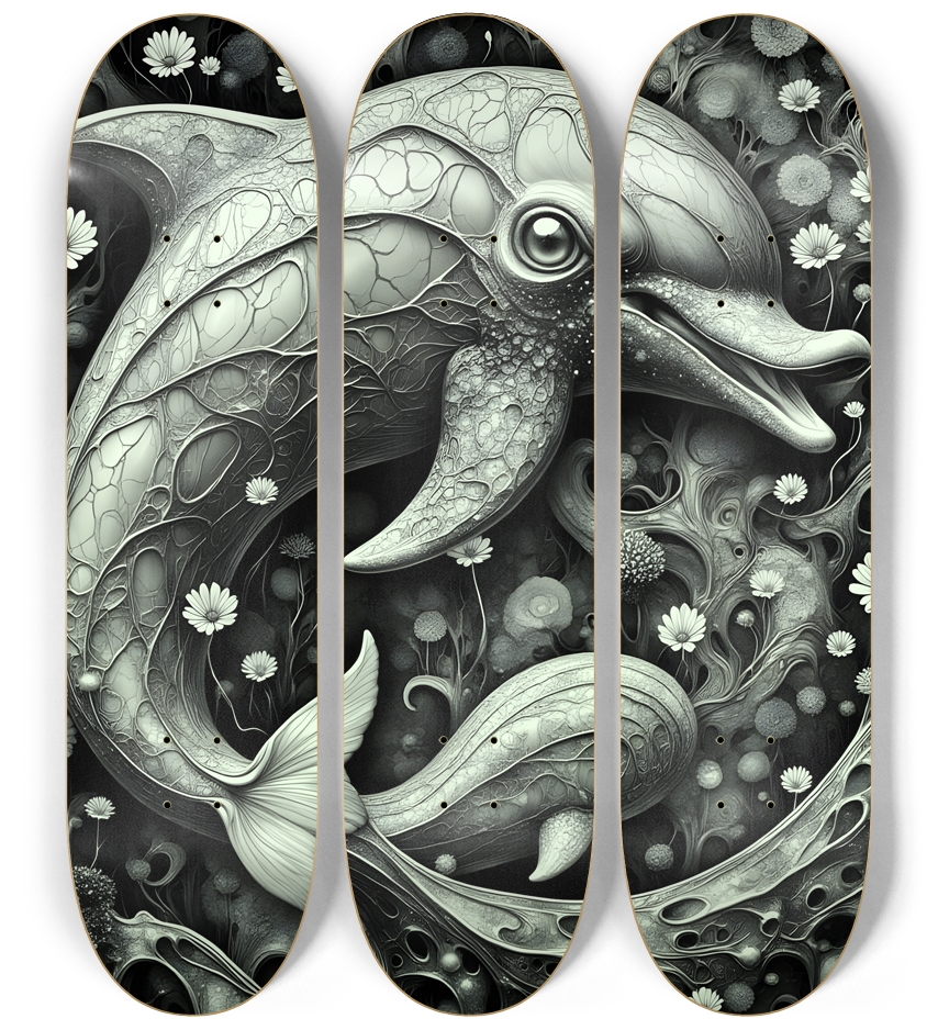 Fractal Dolphin #8 3 Deck Wall Series