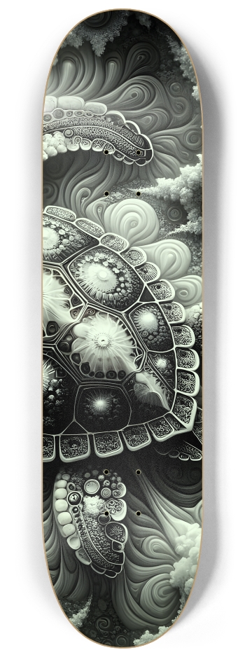 B&W Fractal Sea Turtle #2 #3 8-1/4 Skateboard Deck