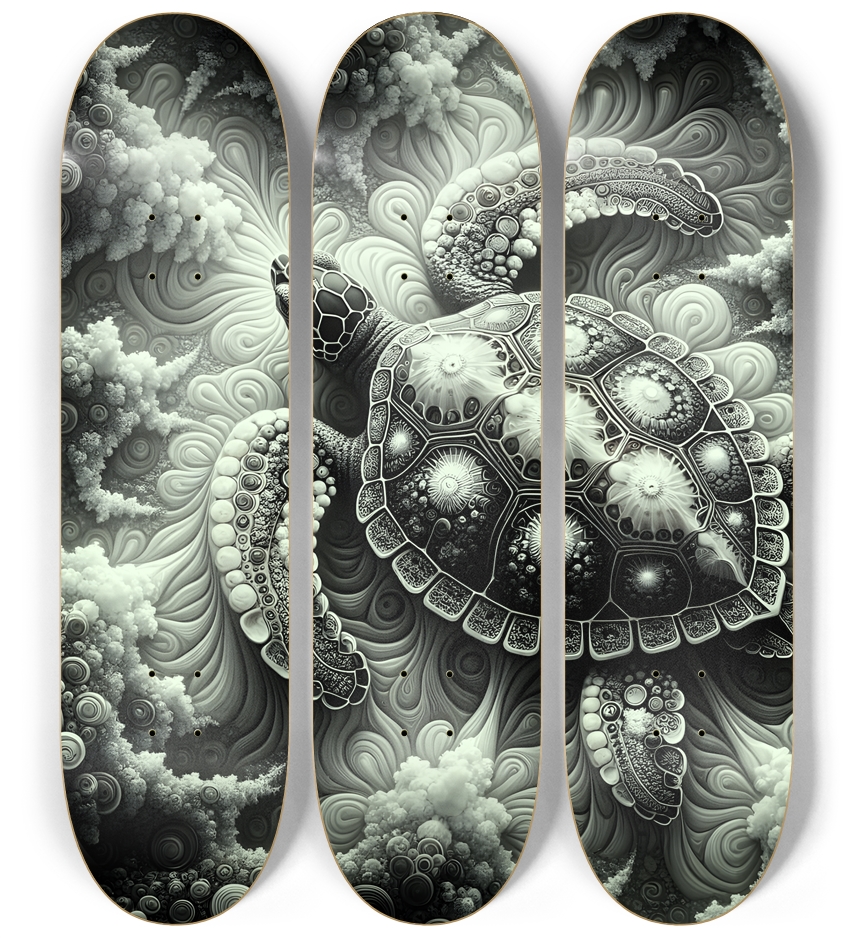 B&W Fractal Sea Turtle #2