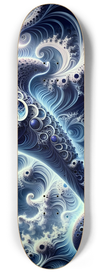 Blue & White Fractal Dolphin #1 #3