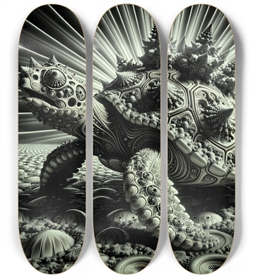 B&W Fractal Sea Turtle #16