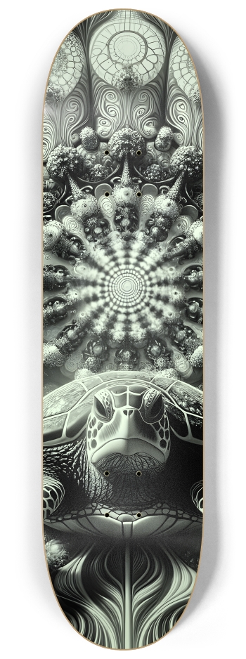 B&W Fractal Sea Turtle #7 #2 8-1/4 Skateboard Deck