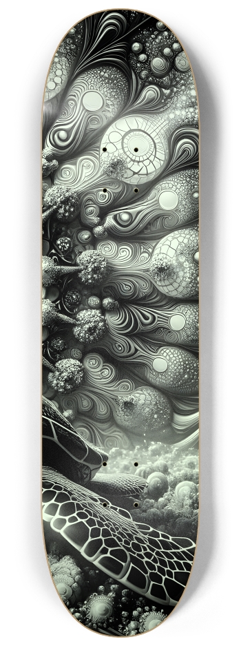 B&W Fractal Sea Turtle #7 #3 8-1/4 Skateboard Deck