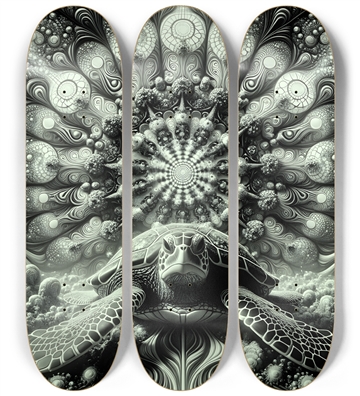 B&W Fractal Sea Turtle #7