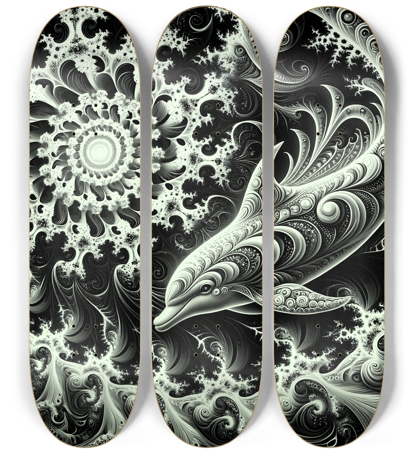 Fractal Dolphin #17 3 Deck Wall Series