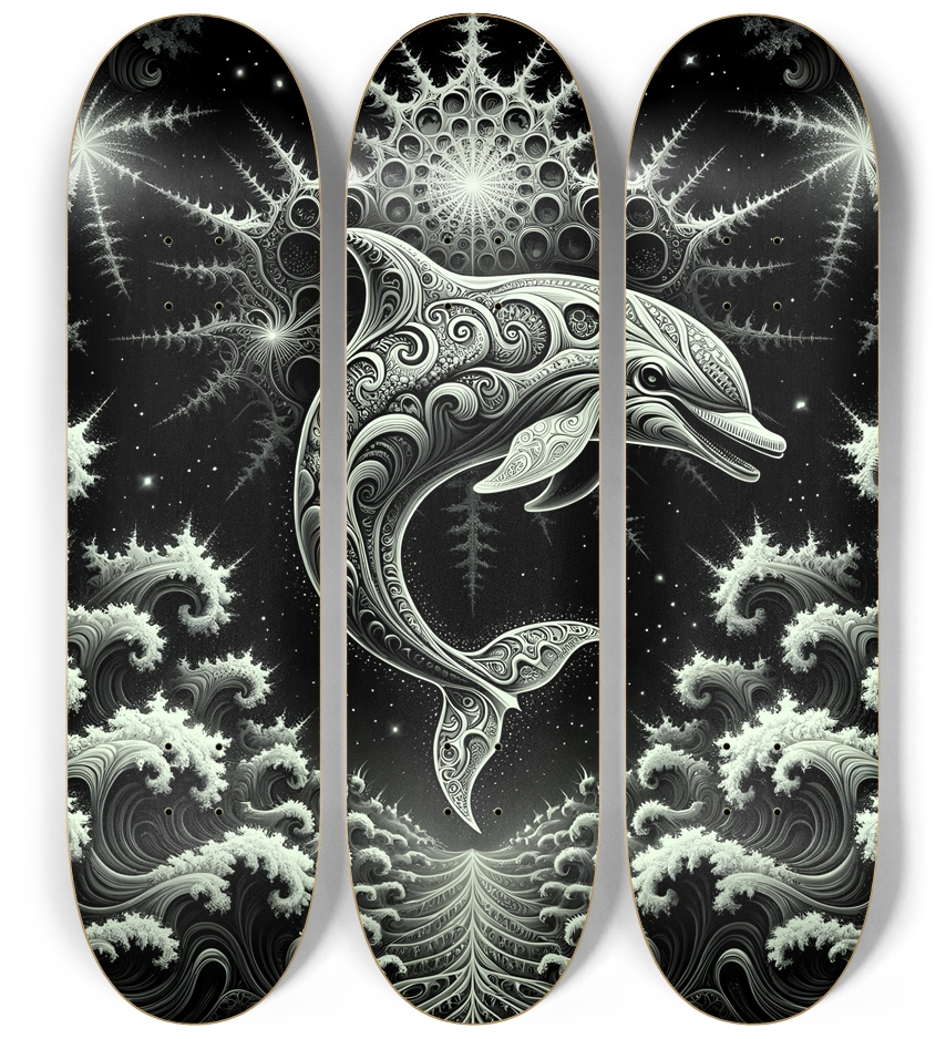 Fractal Dolphin #5 3 Deck Wall Series