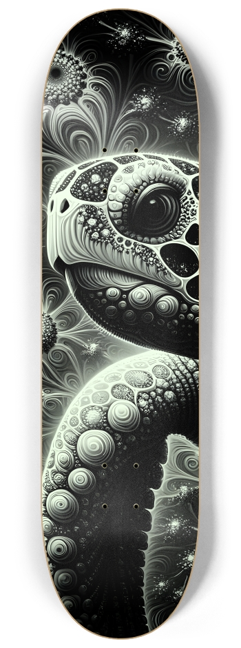 B&W Fractal Sea Turtle #3 #1 8-1/4 Skateboard Deck