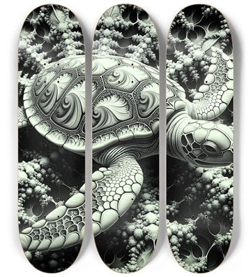 B&W Fractal Sea Turtle #6