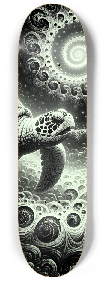 B&W Fractal Sea Turtle #27 #3 8-1/4 Skateboard Deck