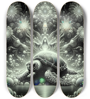 B&W Fractal Sea Turtle #25