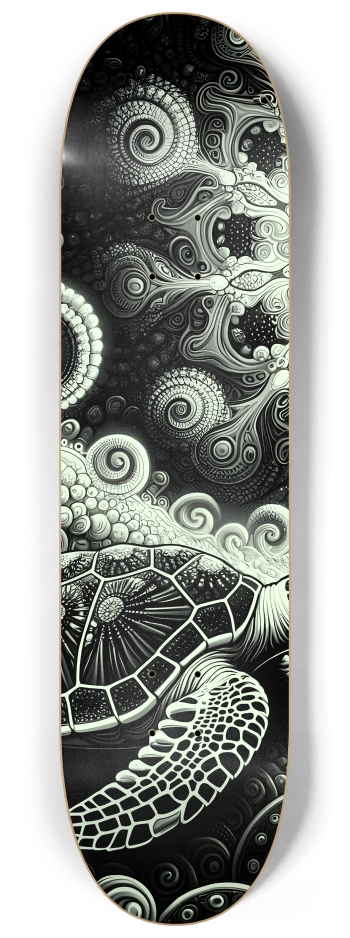 B&W Fractal Sea Turtle #28 #2 8-1/4 Skateboard Deck