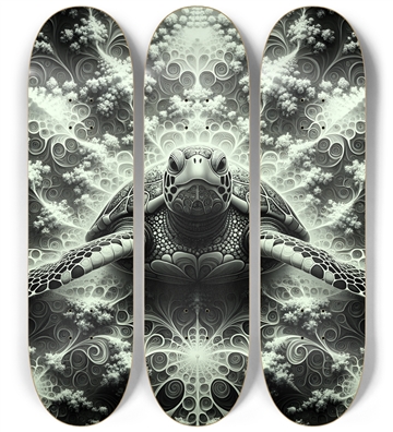 B&W Fractal Sea Turtle #19