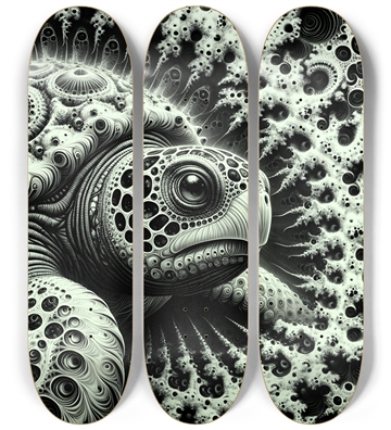 B&W Fractal Sea Turtle #29