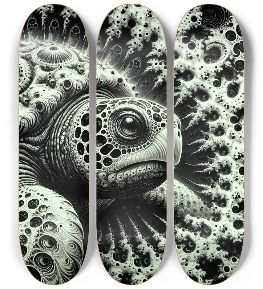 B&W Fractal Sea Turtle #29