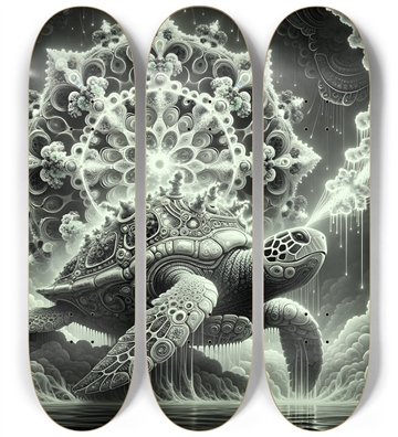B&W Fractal Sea Turtle #26