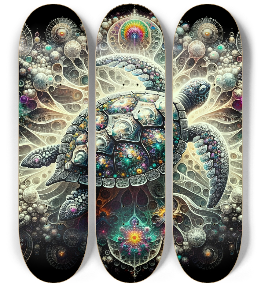 Fractal Sea Turtle #1 3 Deck Wall Series