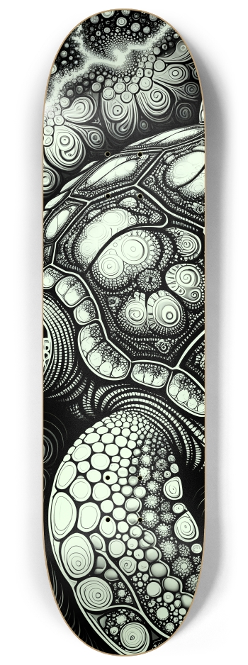 B&W Fractal Sea Turtle #31 #2 8-1/4 Skateboard Deck