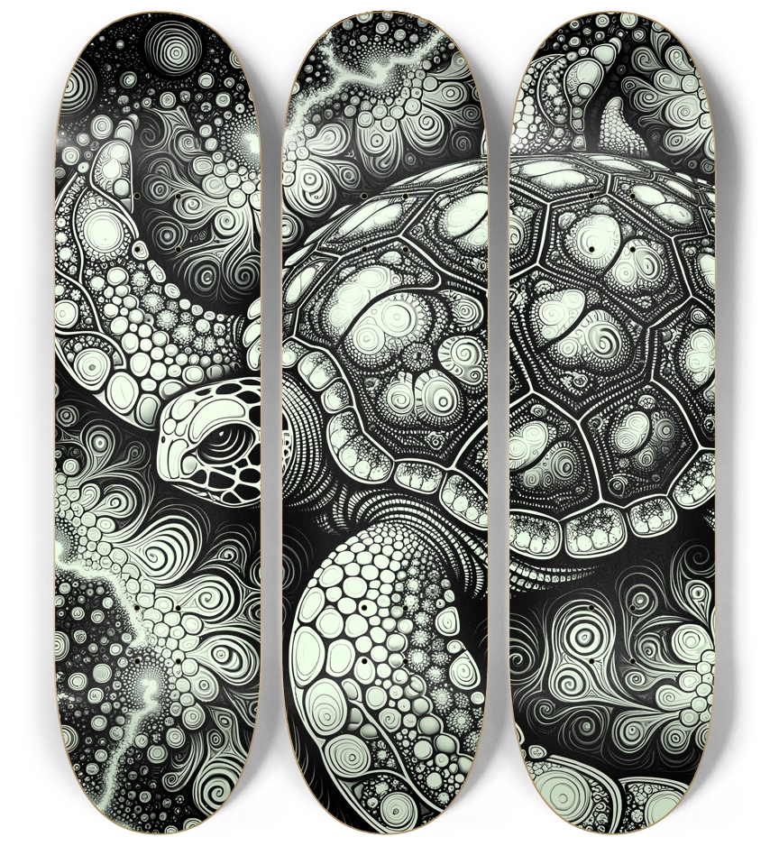 B&W Fractal Sea Turtle #31