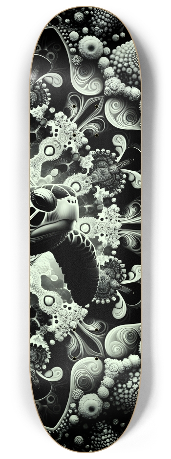 B&W Fractal Sea Turtle #20 #3 8-1/4 Skateboard Deck