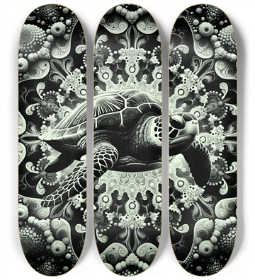 B&W Fractal Sea Turtle #20