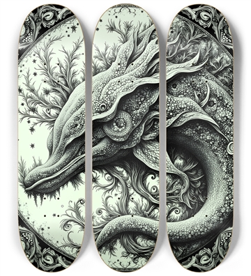 B&W Fractal Sea Monster #1