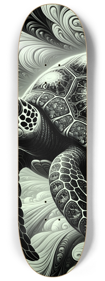 B&W Fractal Sea Turtle #18 #3 8-1/4 Skateboard Deck