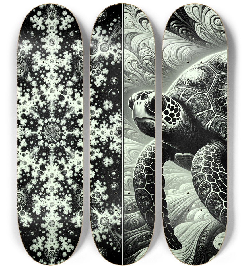 B&W Fractal Sea Turtle #18