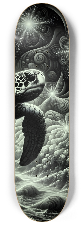 B&W Fractal Sea Turtle #30 #3 8-1/4 Skateboard Deck