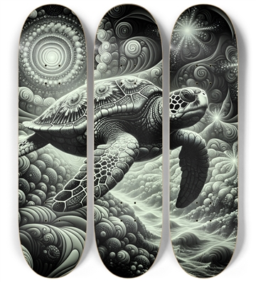B&W Fractal Sea Turtle #30