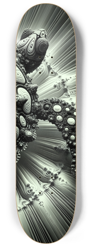 B&W Fractal Sea Turtle #22 #3 8-1/4 Skateboard Deck