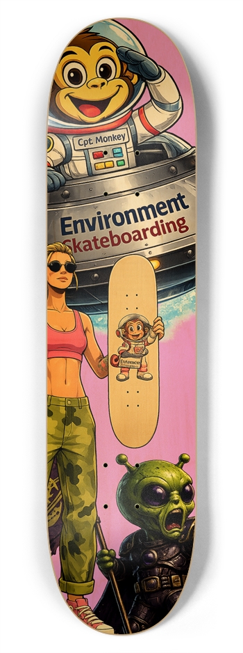Envrionment Party Pink 7-3/4 Skateboard Deck
