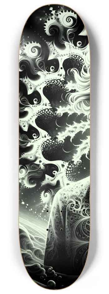 B&W Fractal Man #5 #1 8-1/4 Skateboard Deck