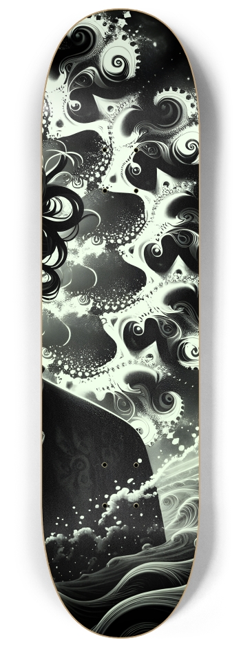 B&W Fractal Man #5 #3 8-1/4 Skateboard Deck