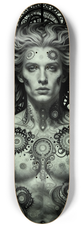 B&W Fractal Man #4 #2 8-1/4 Skateboard Deck