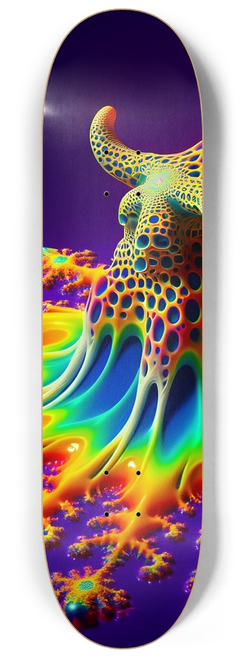 Pitted Fractal Rainbow Blob #1 #1 8-1/4 Skateboard Deck