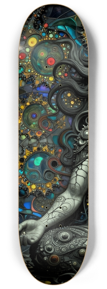 B&W Fractal Man #10 #1 8-1/4 Skateboard Deck