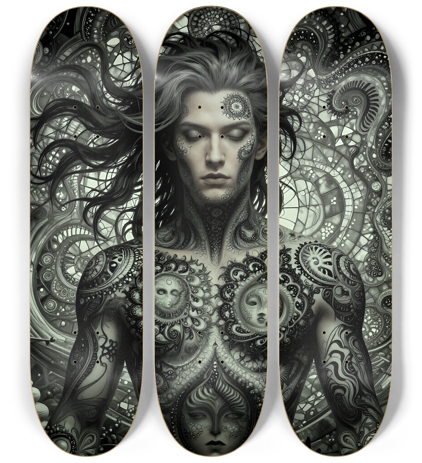 B&W Fractal Man #3